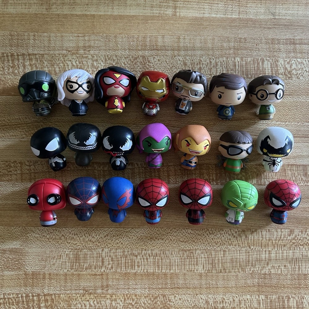 Lot of 21 Funko Pint Size Heroes Marvel Spider-Man Venom Iron Man Figures